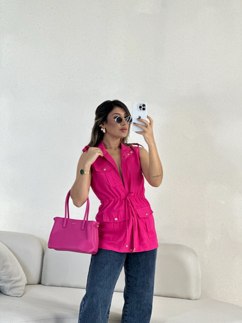 COLETE BOLSO CARGO PINK
