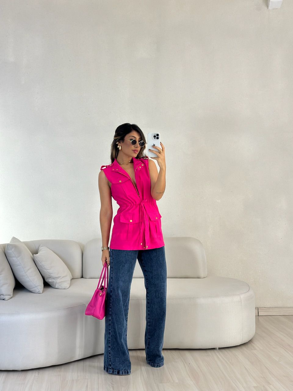 COLETE BOLSO CARGO PINK