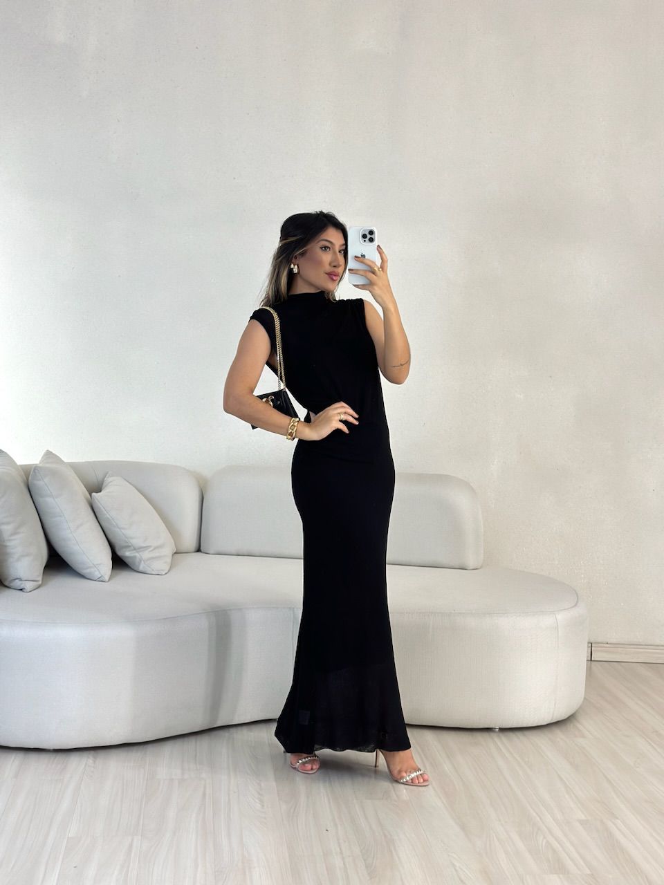 VESTIDO ANA ALICE CAVADO preto