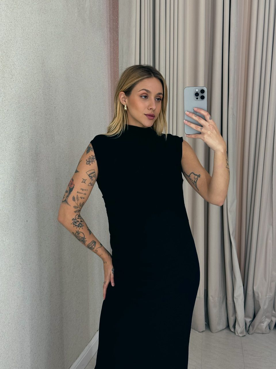 VESTIDO ANA ALICE CAVADO preto
