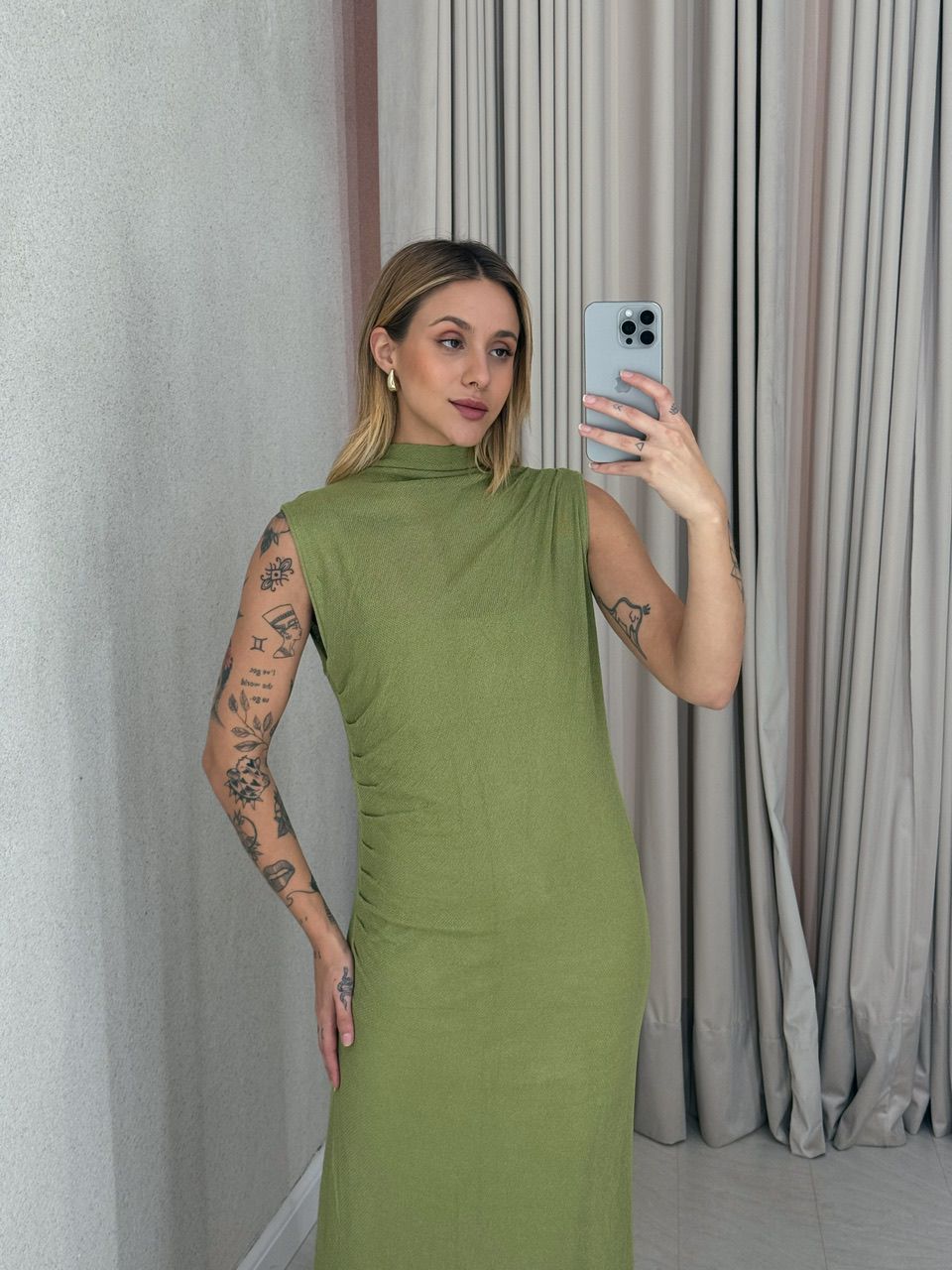 VESTIDO ANA ALICE CAVADO verde