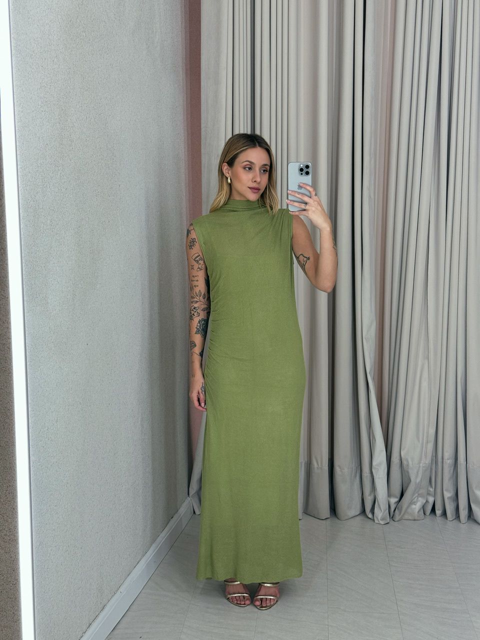 VESTIDO ANA ALICE CAVADO verde