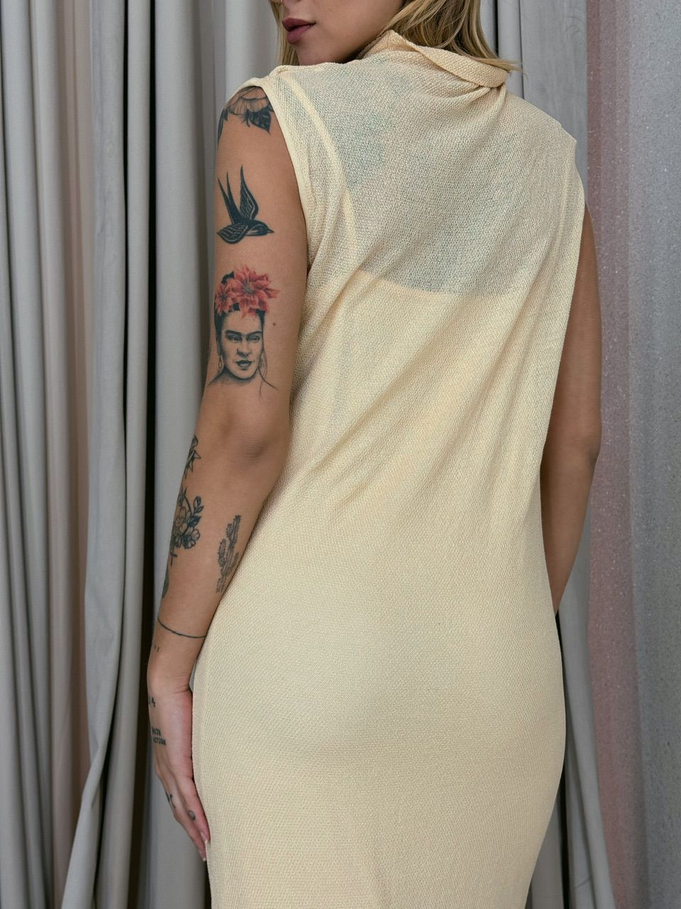 VESTIDO ANA ALICE CAVADO YELLOU BUTTER