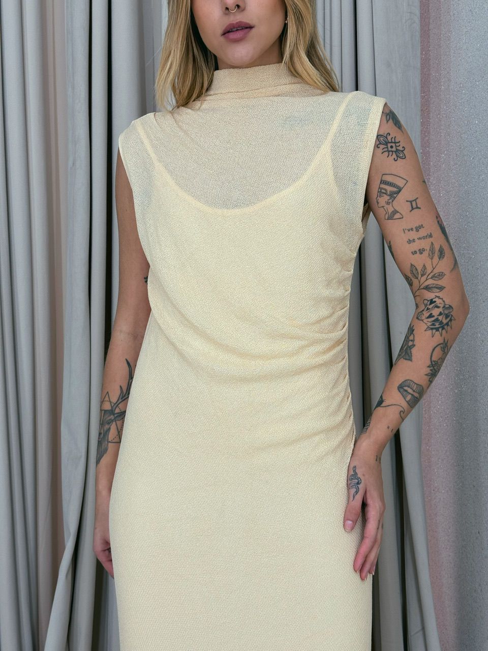 VESTIDO ANA ALICE CAVADO YELLOU BUTTER