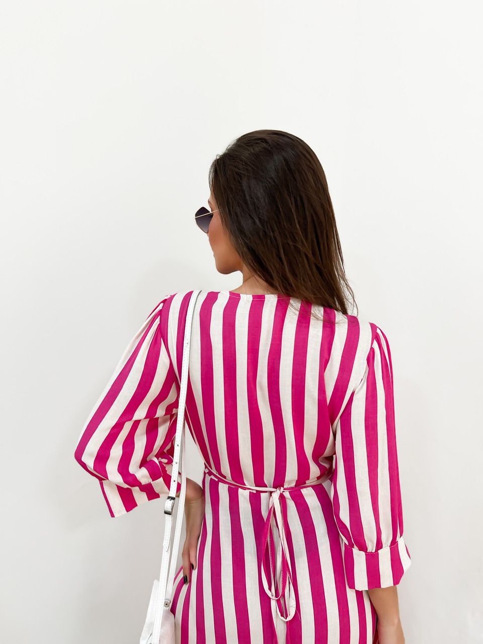 VESTIDO BIA ENVELOPE LISTRADO PINK