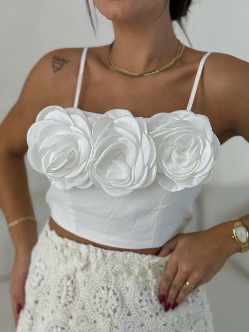 CROPPED MEL FLORES OFF - 0056180048 - CAROLLA FERRARO
