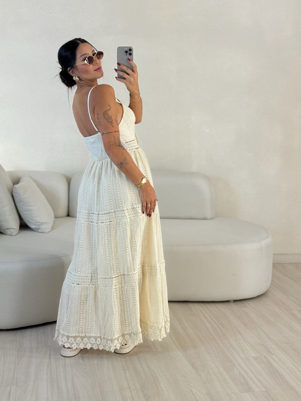VESTIDO KAREN CROCHÊ CRU