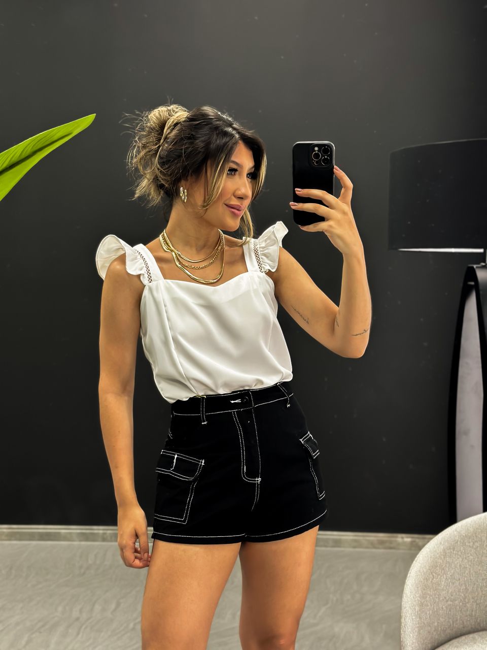 BLUSA FABIANA BABADO OFF - 0045140048 - CAROLLA FERRARO