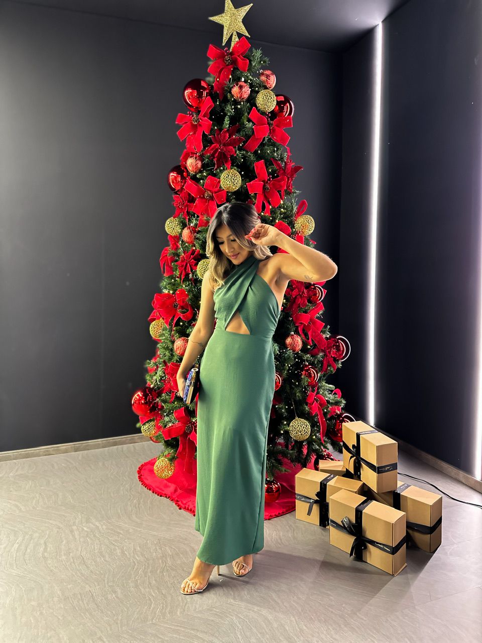 VESTIDO BARBIE MIDI CF VERDE - 0044170014 - CAROLLA FERRARO