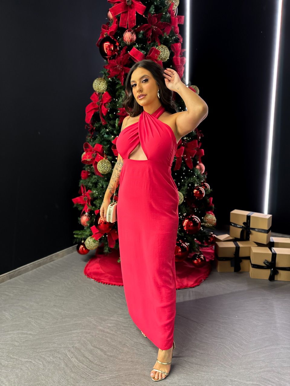 VESTIDO BARBIE MIDI CF VERMELHO
