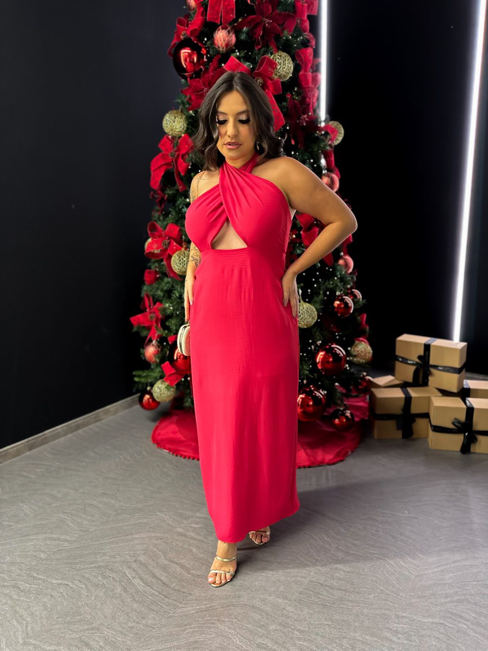 VESTIDO BARBIE MIDI CF VERMELHO