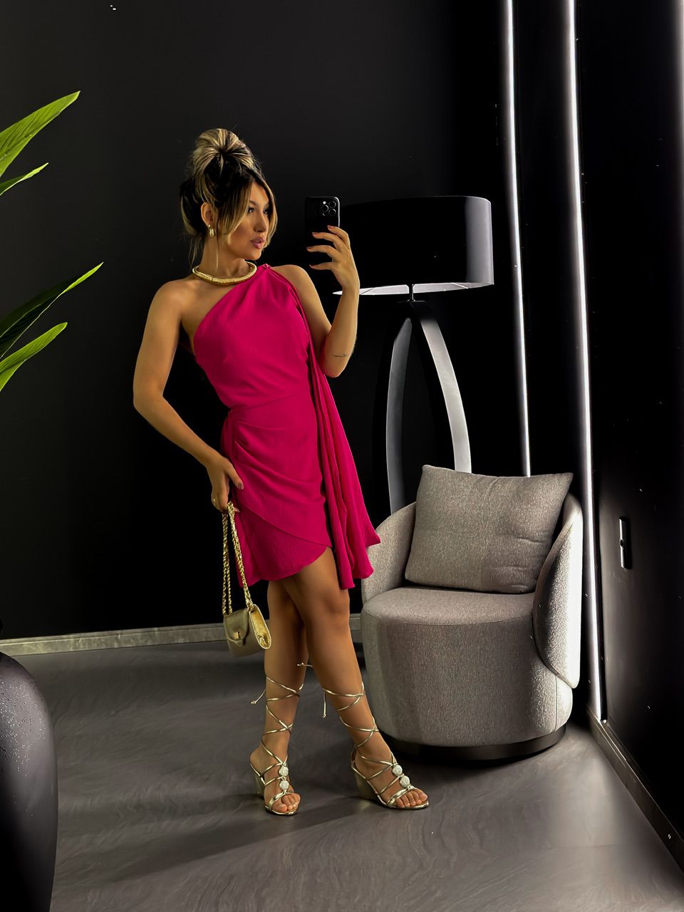 VESTIDO ELIS COSTAS ABERTA PINK