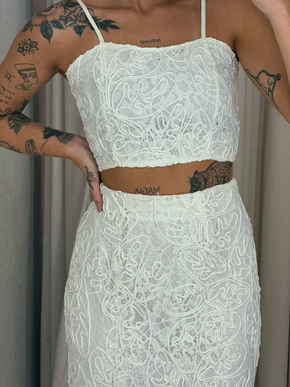 CONJUNTO ELEONORA SAIA RENDA MARFIM