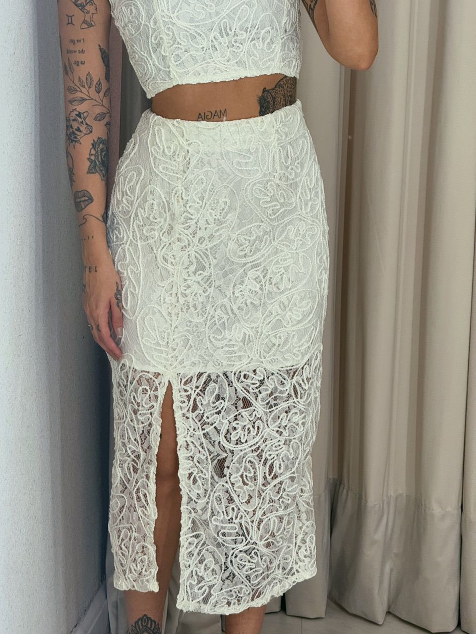CONJUNTO ELEONORA SAIA RENDA MARFIM