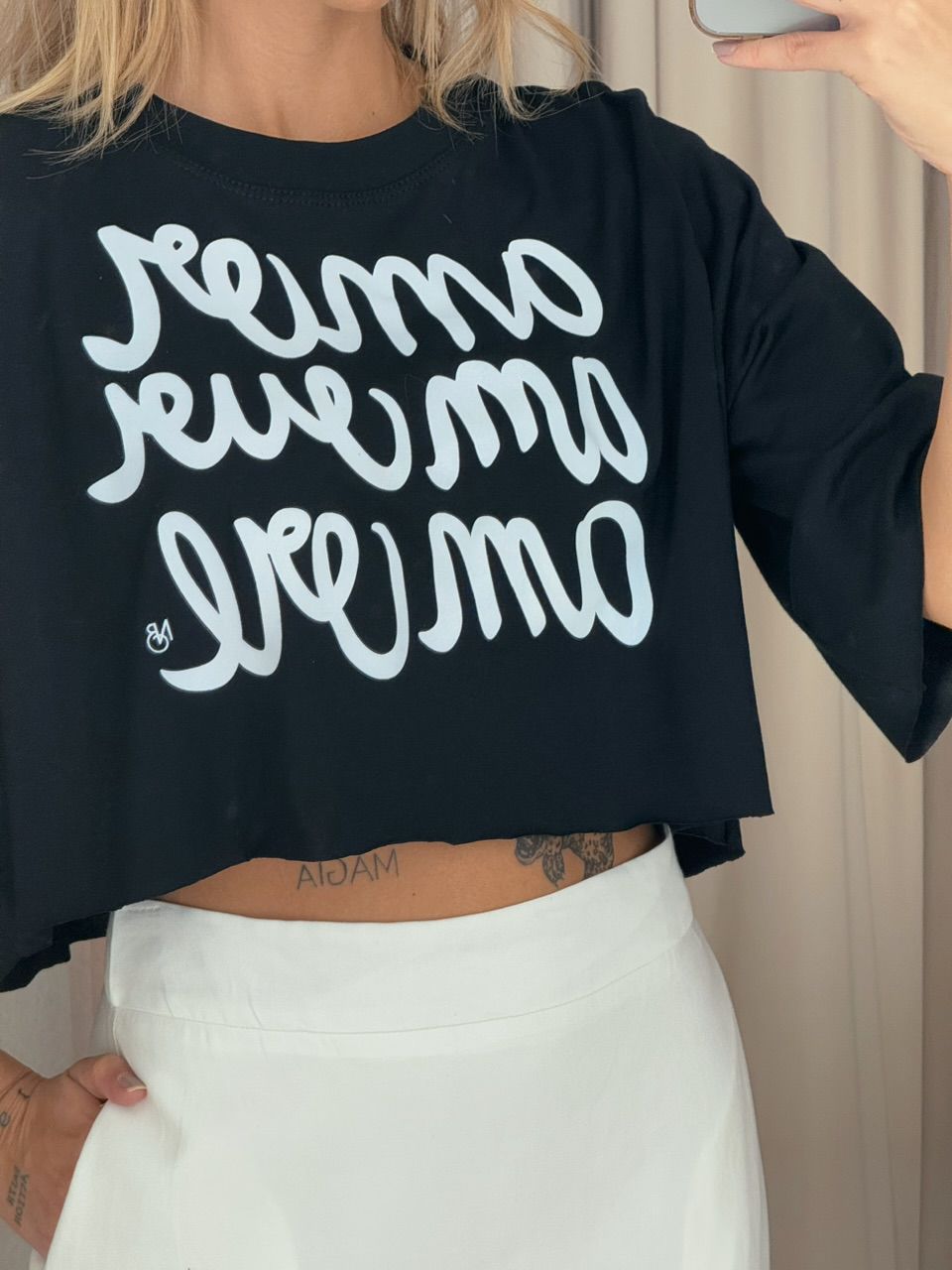 CROPPED AMOR AM preto