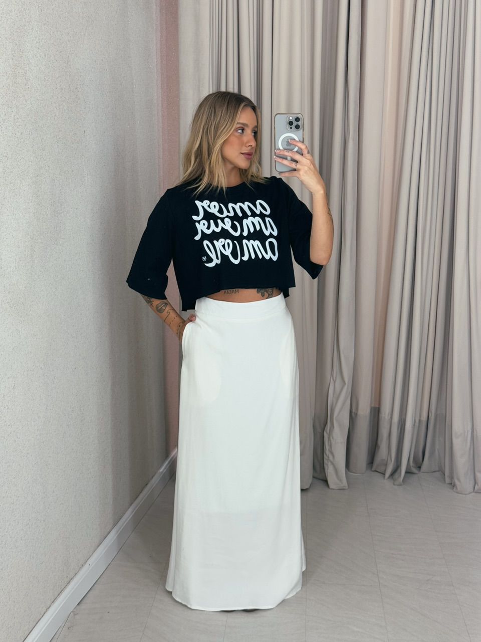 CROPPED AMOR AM preto