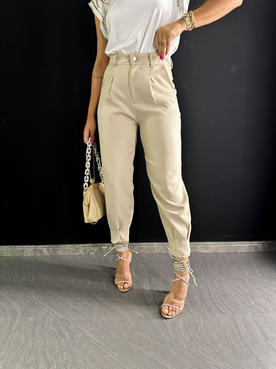 CALÇA LAVÍNIA CENOURA AREIA