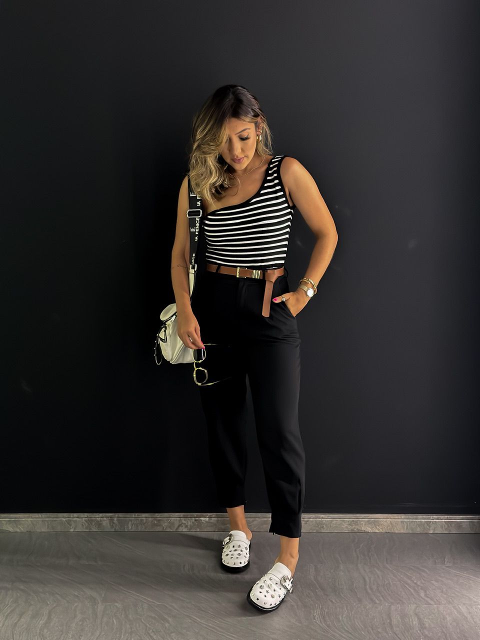 CALÇA LAVÍNIA CENOURA PRETA