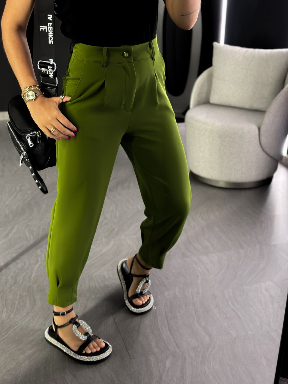 CALÇA LAVÍNIA CENOURA VERDE
