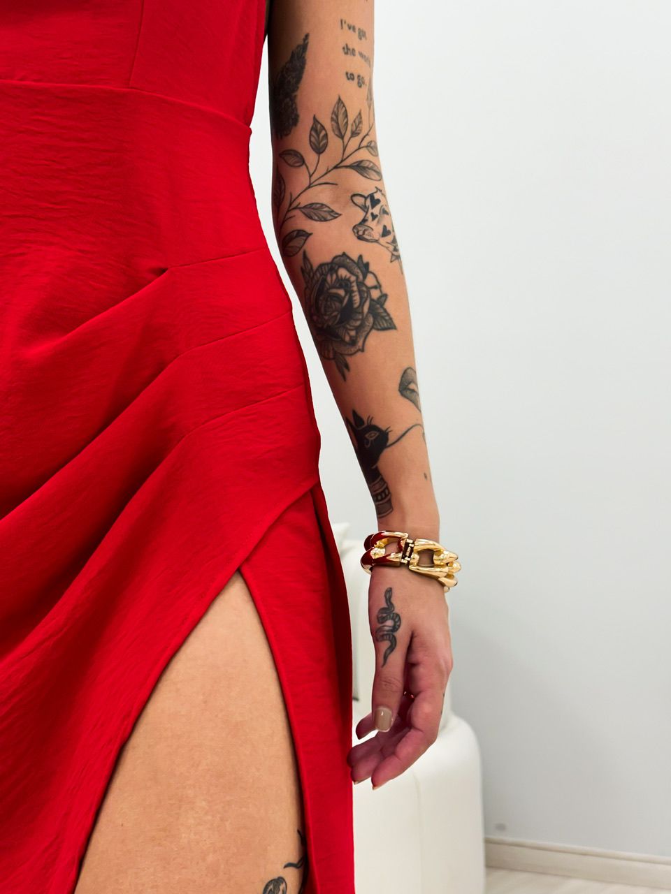VESTIDO KELINE ALÇA VERMELHO