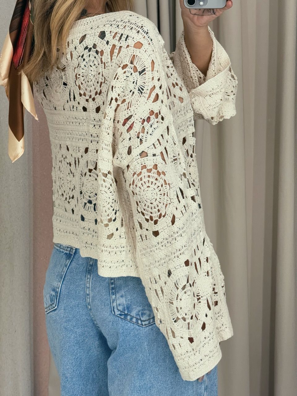 BLUSA ADRIANA CROCHÊ CRU