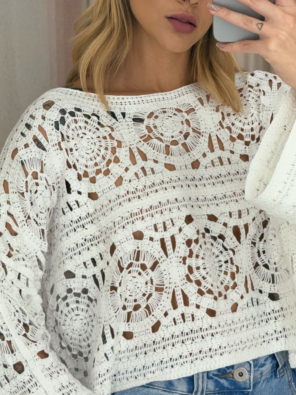 BLUSA ADRIANA CROCHÊ off