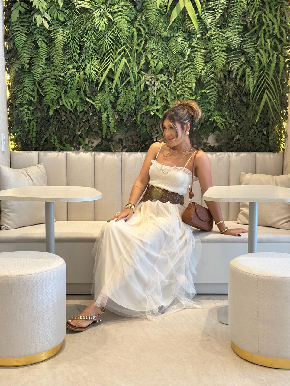 VESTIDO ISABEL TULE creme