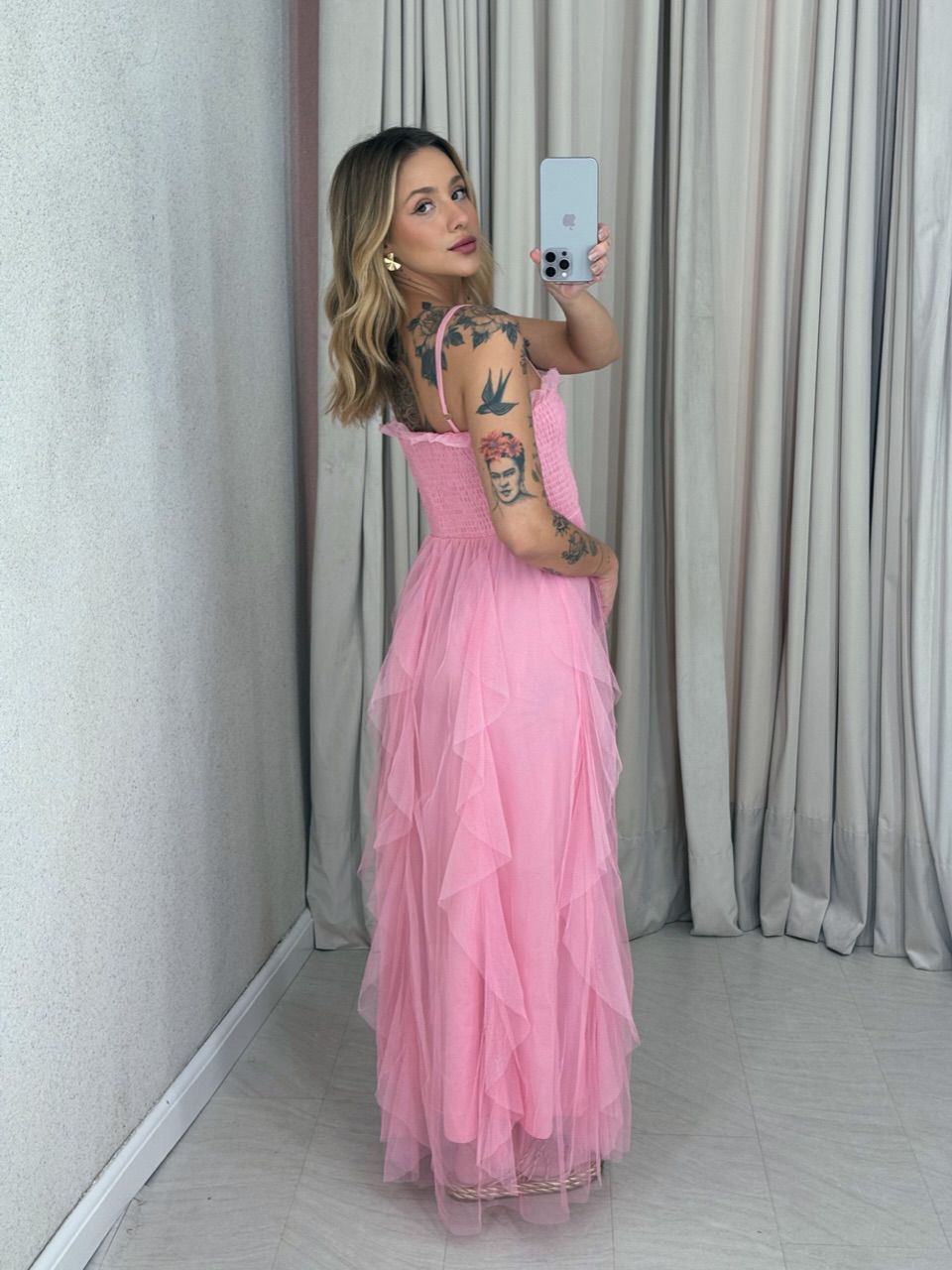 VESTIDO ISABEL TULE Rosa