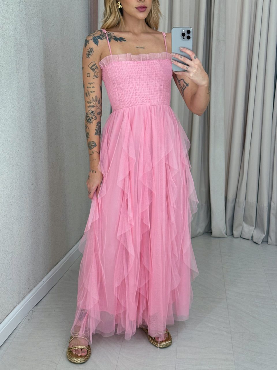 VESTIDO ISABEL TULE Rosa