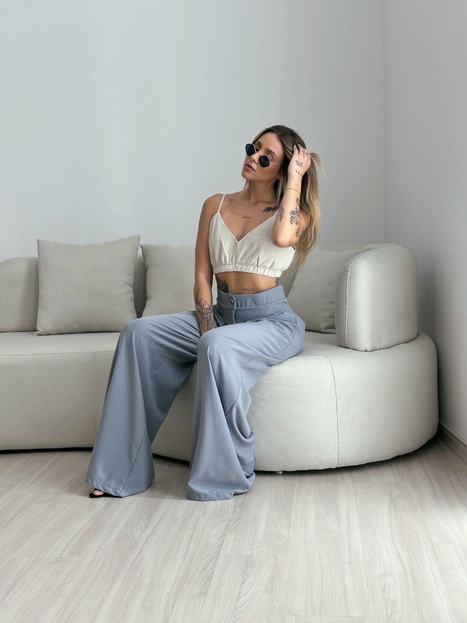 CALÇA MAX PANTALONA CINZA