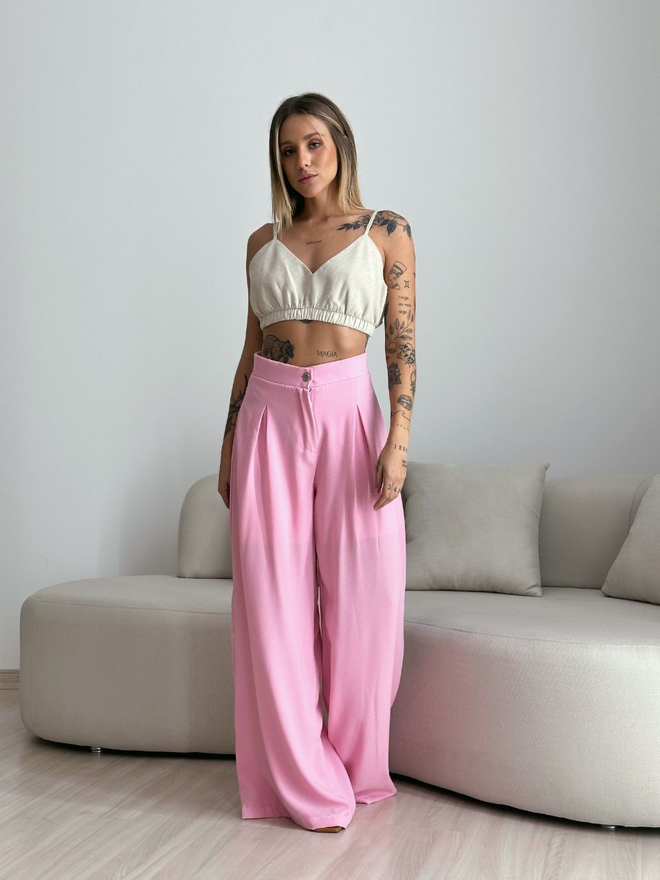 CALÇA MAX PANTALONA ROSA CLARO