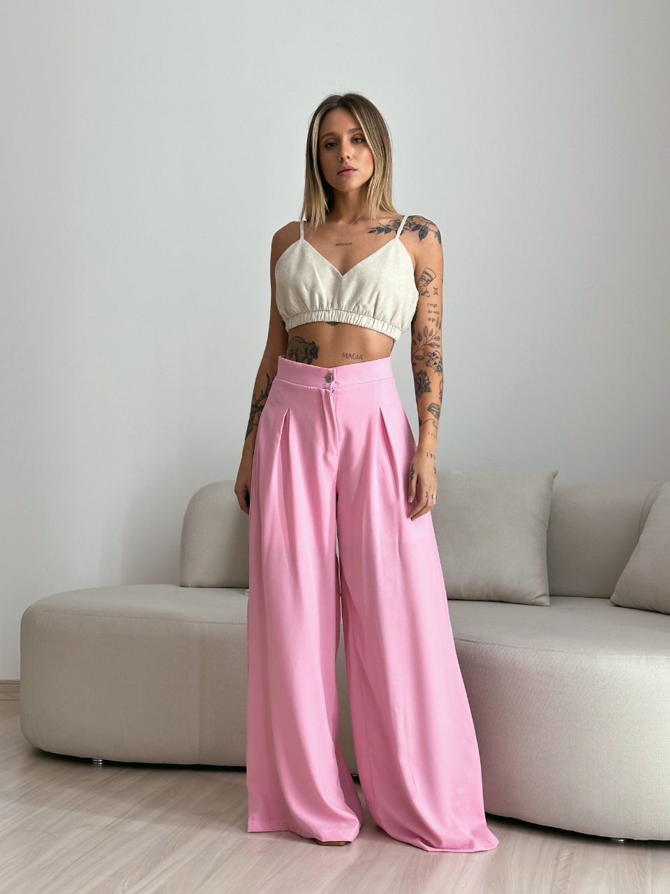 CALÇA MAX PANTALONA ROSA CLARO