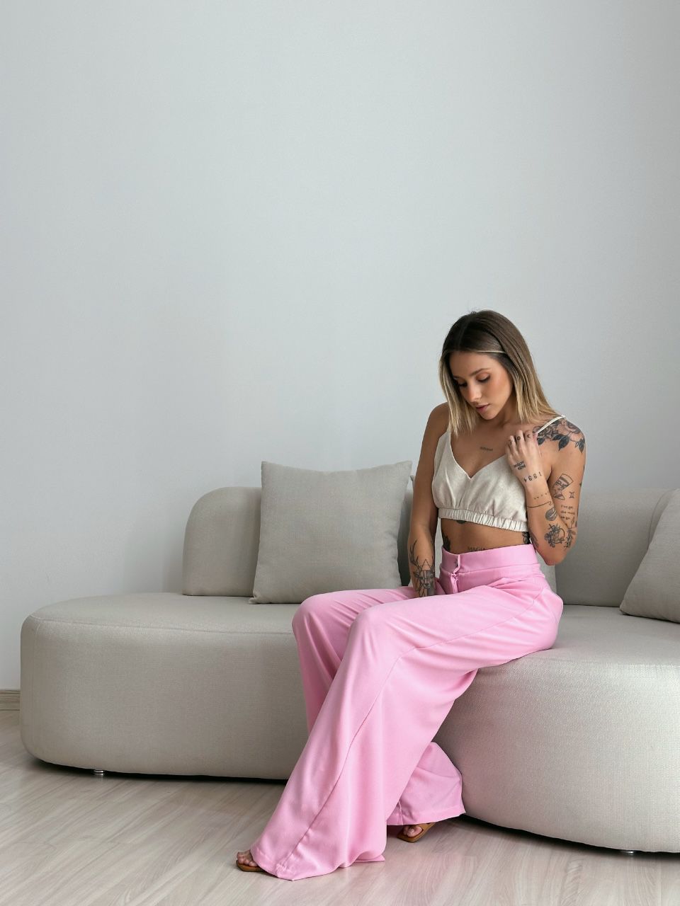 CALÇA MAX PANTALONA ROSA CLARO