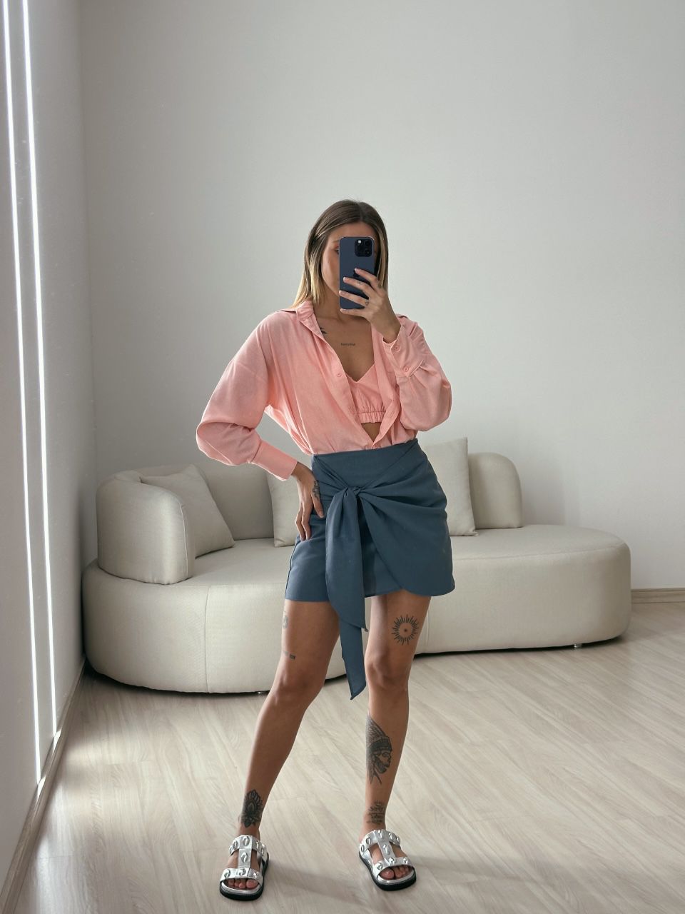 CONJUNTO HELENA CAMISA ROSA CLARO