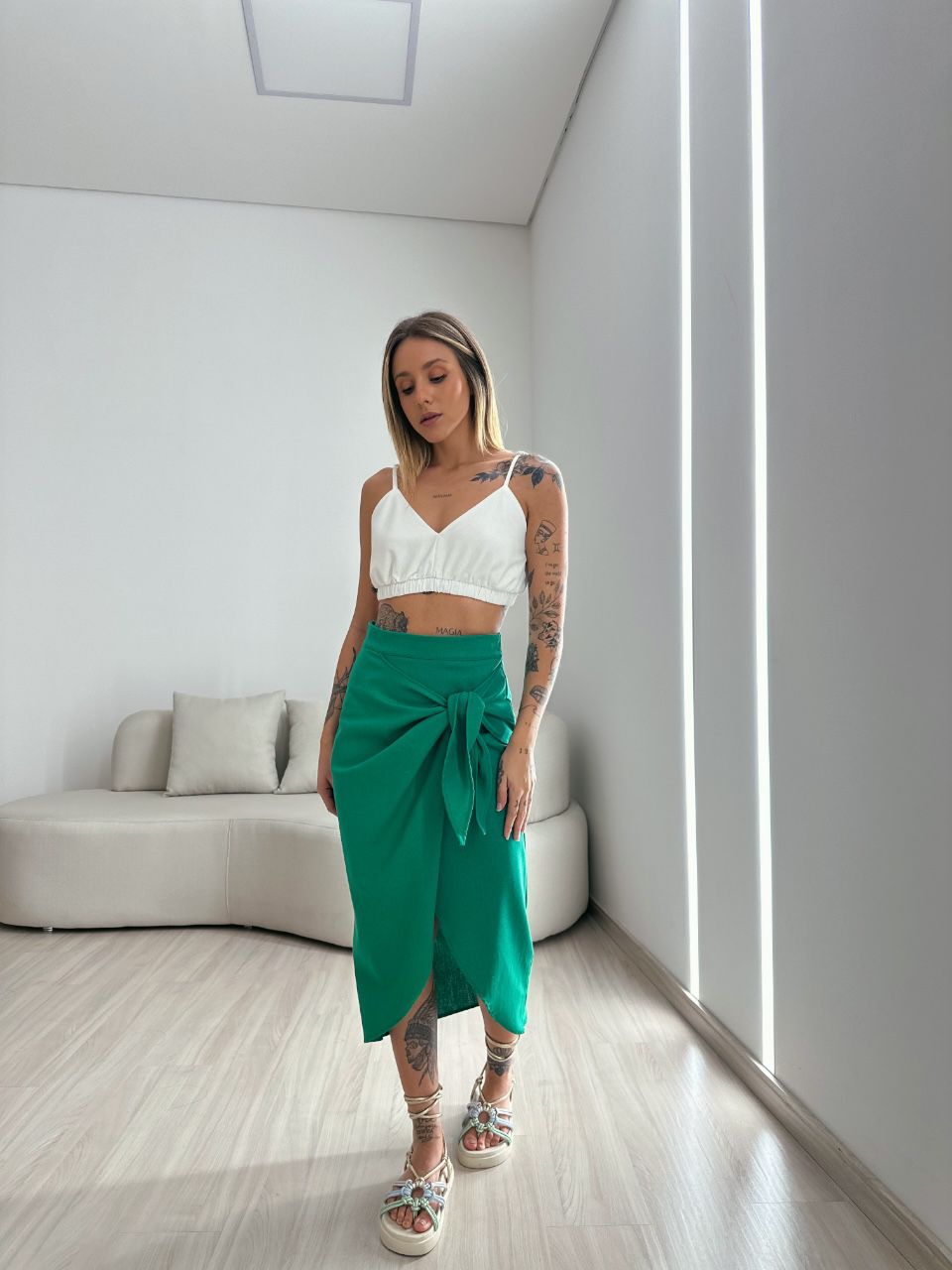 SAIA SOFIA MIDI VERDE - 0049570014 - CAROLLA FERRARO