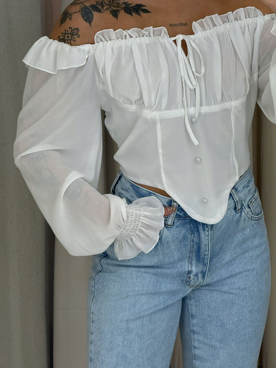 BLUSA ROMA BABADOS OFF