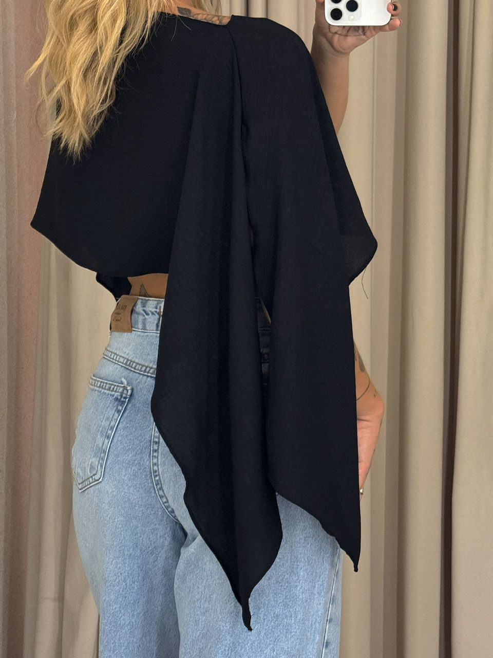 CROPPED ELENA TOP preto
