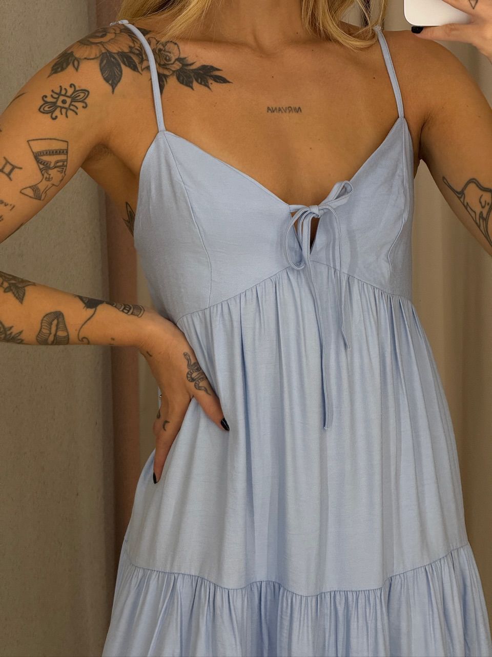 VESTIDO IVETE LONGO AZUL