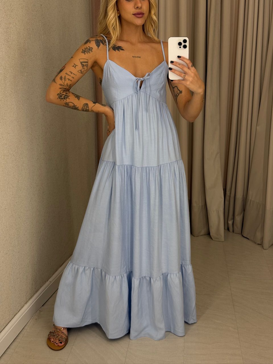 VESTIDO IVETE LONGO AZUL