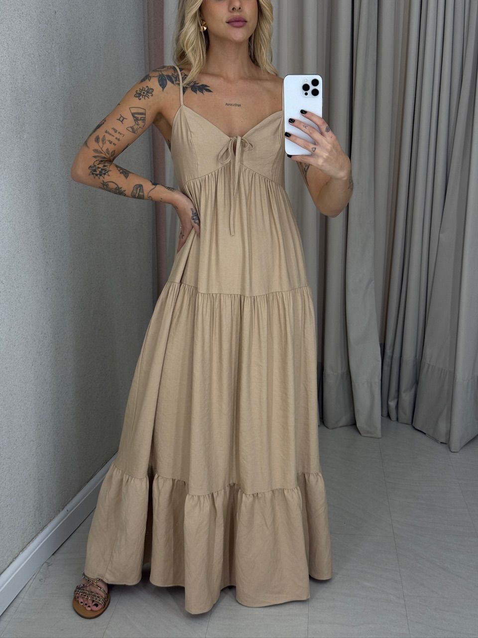 VESTIDO IVETE LONGO NUDE