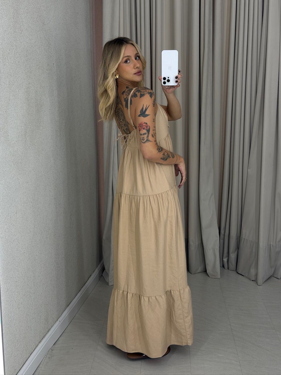 VESTIDO IVETE LONGO NUDE