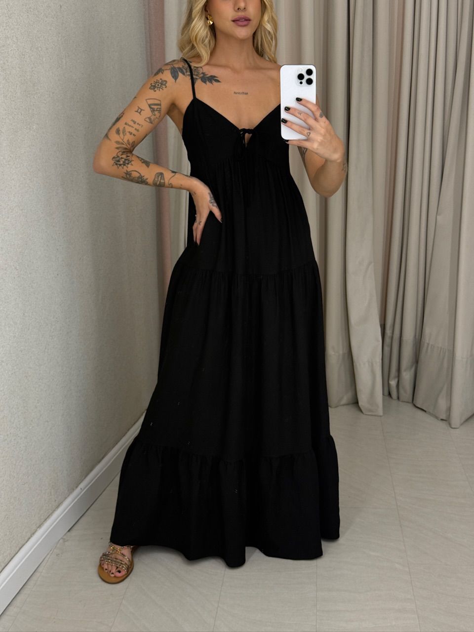 VESTIDO IVETE LONGO PRETO