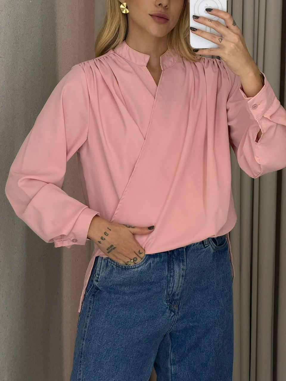 BLUSA YARA MANGA Rosê