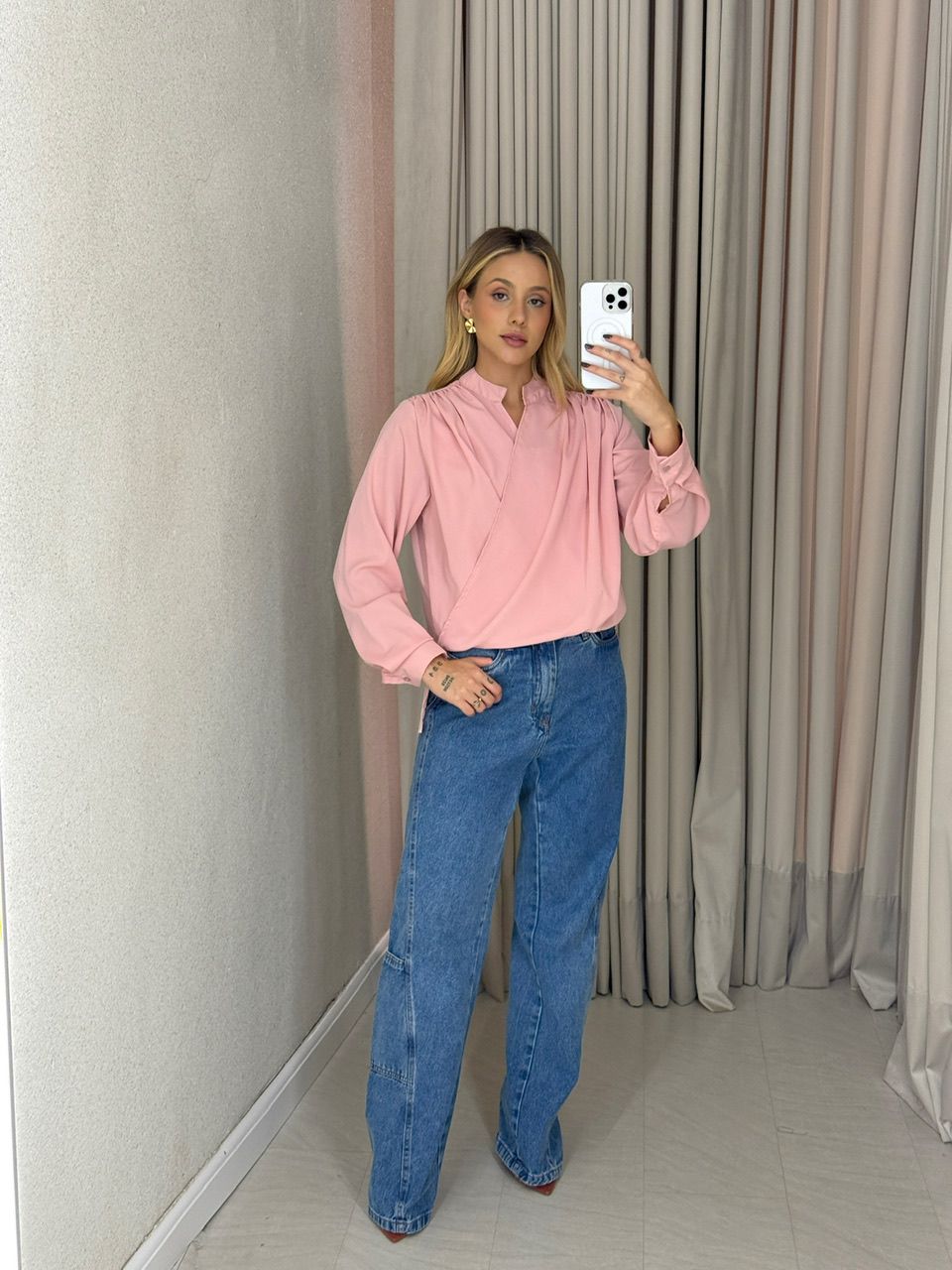 BLUSA YARA MANGA Rosê