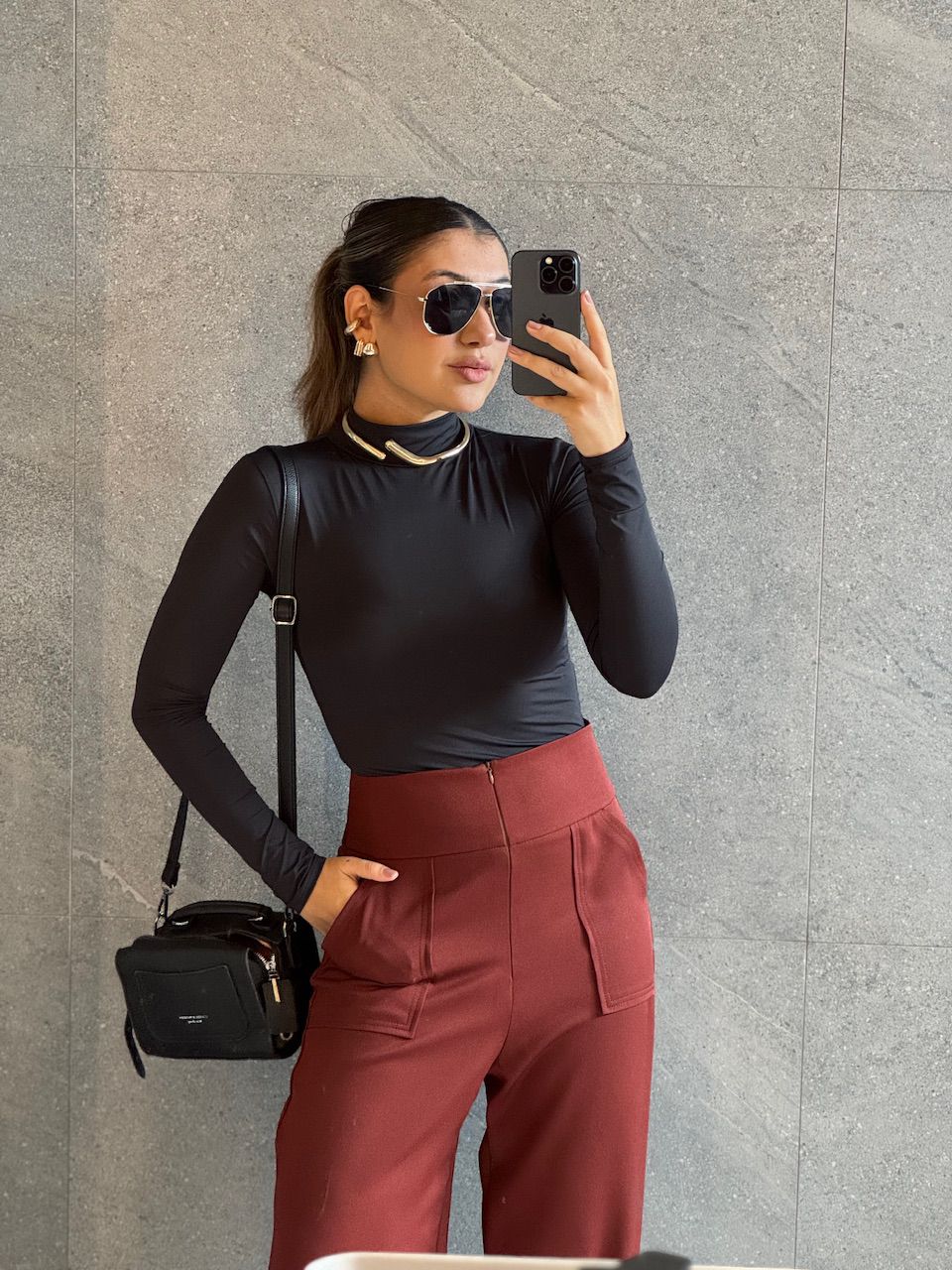 BODY LUDMILA CF MANGA PRETO