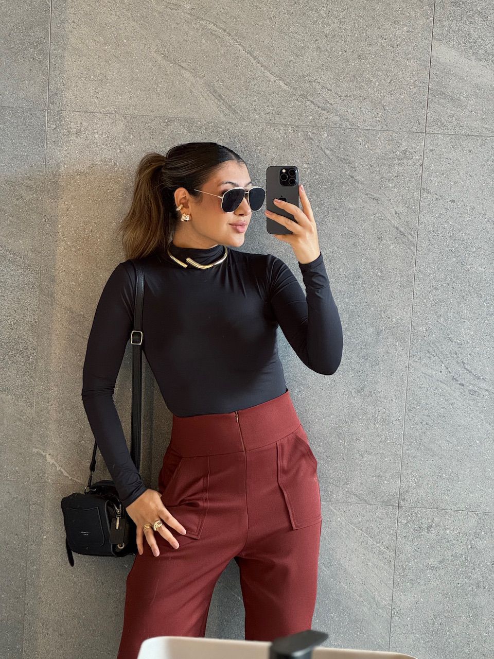 BODY LUDMILA CF MANGA PRETO