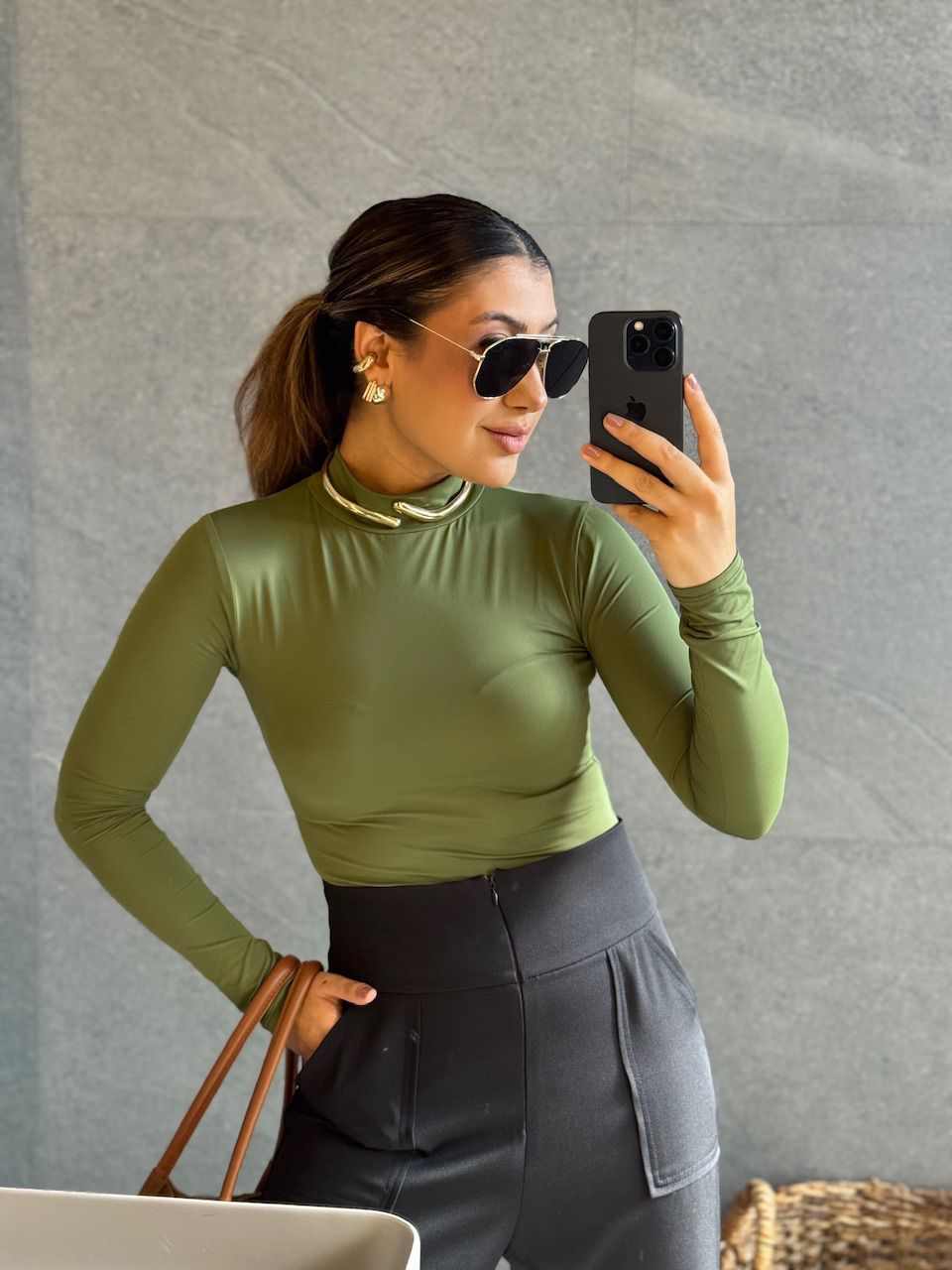 BODY LUDMILA CF MANGA VERDE - 0065500014 - CAROLLA FERRARO