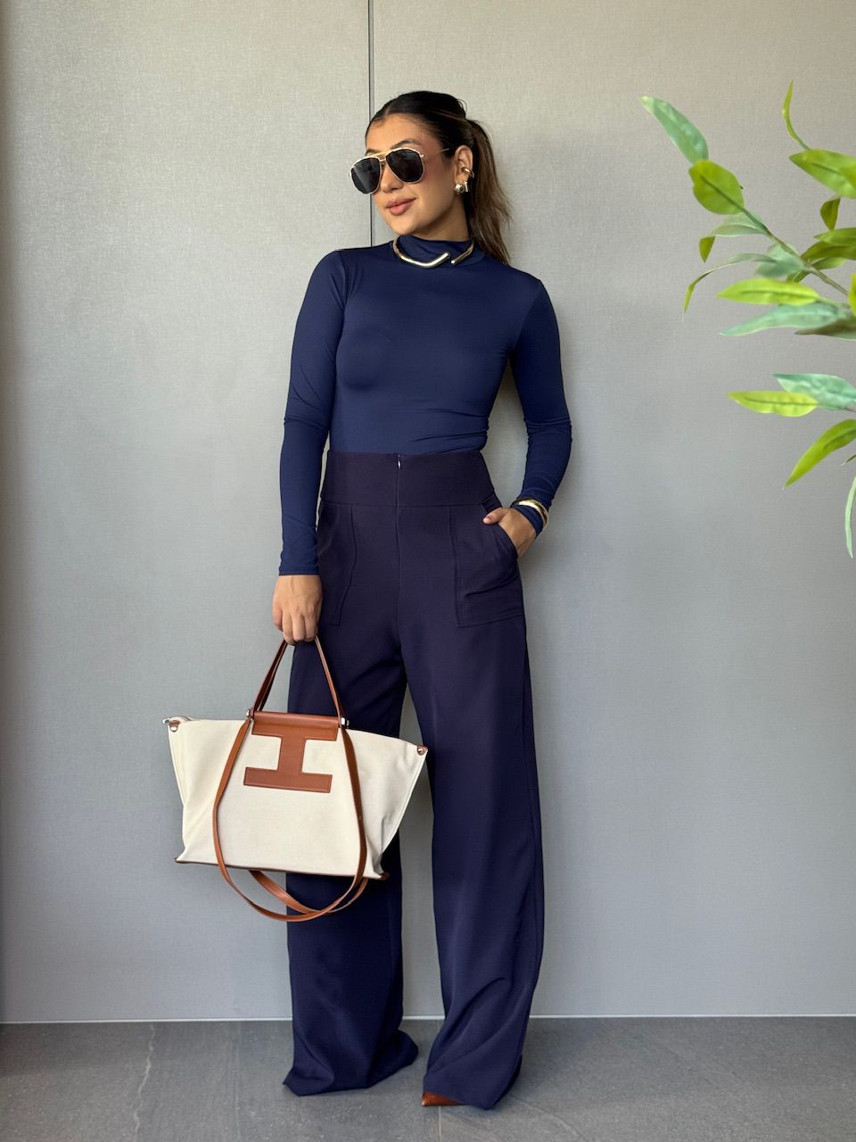 CALÇA MAJU CF PANTALONA MARINHO