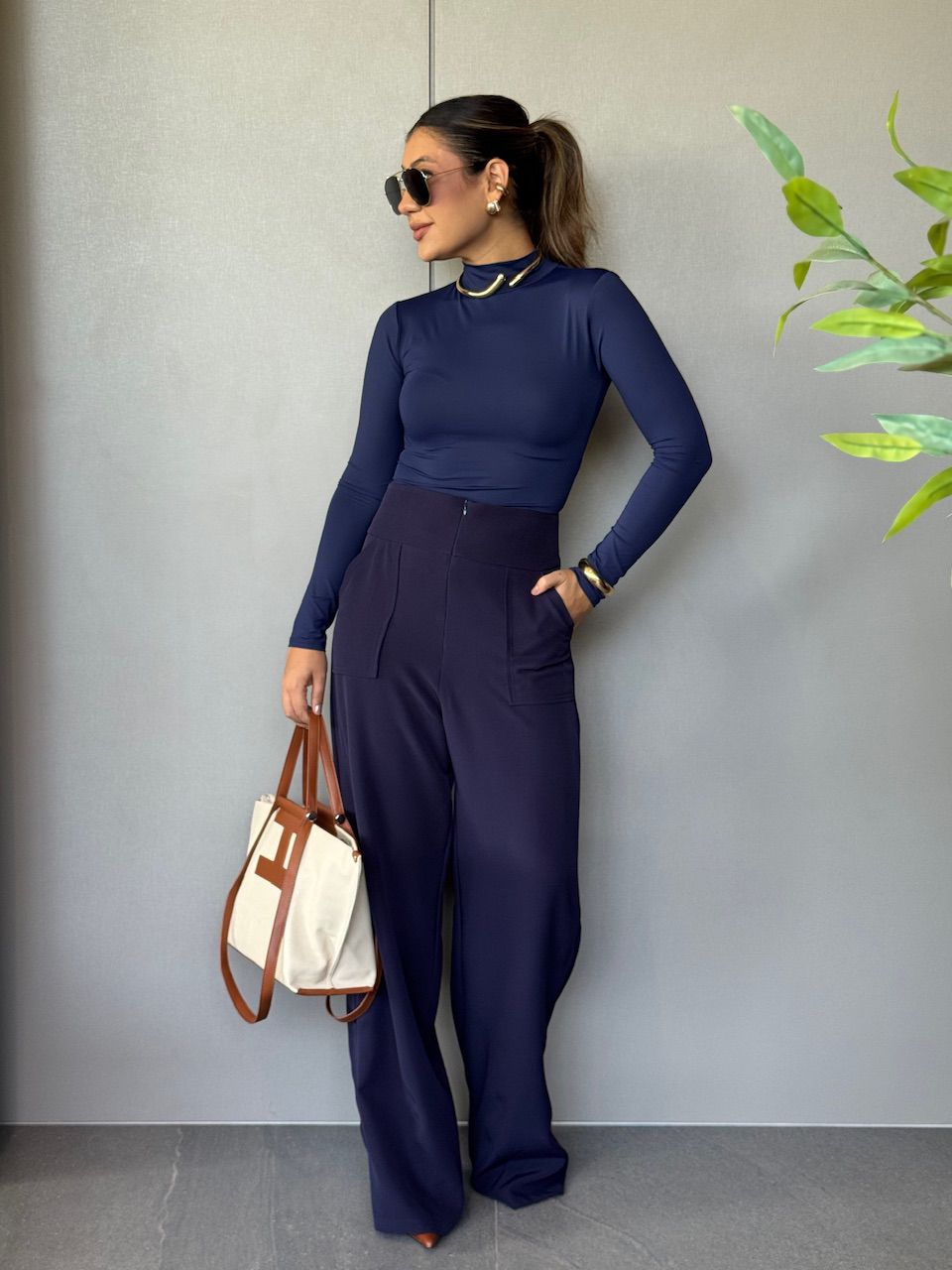 CALÇA MAJU CF PANTALONA MARINHO
