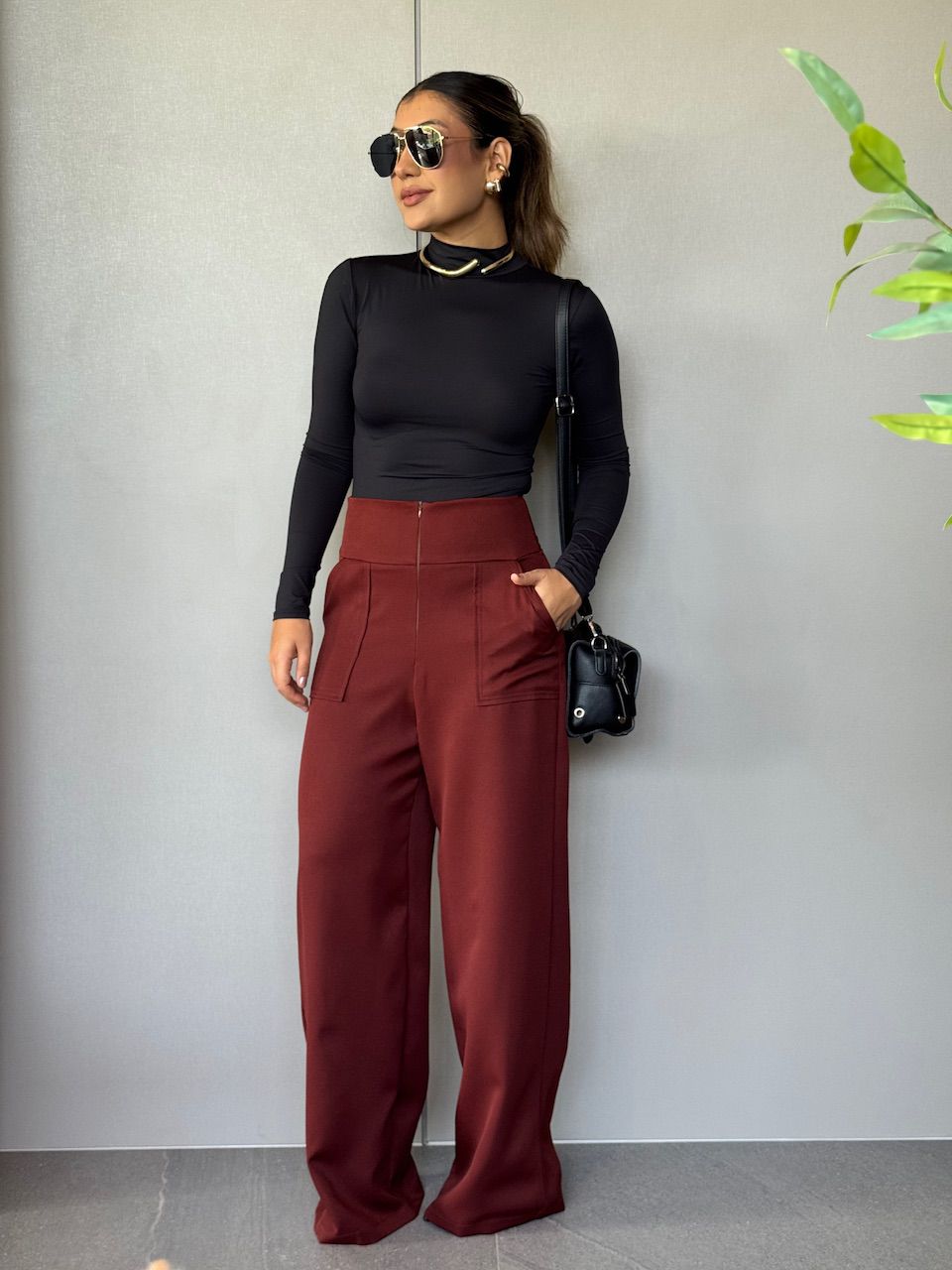 CALÇA MAJU CF PANTALONA MARROM